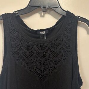 PAIGE Black Crochet Accent Tank Top